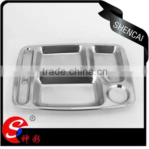 Wholesale Stainless Steel 5 Compartments Lunch Box/Tiffin Box/ Student Lunch Plate thumbnail-2