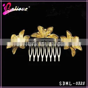 Hot Sale Indian Flower Hair Accessories,gold Plated Hair Accessories Hair Comb With Diamond thumbnail-2