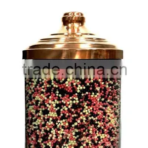 Glass Dragee Jar With Brass Cover, Candy Pot, Spice Jars SK1619 thumbnail-5
