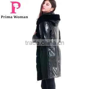 Used Long Winter Women Medium Length Coat With Mink Hat Overcoat thumbnail-1