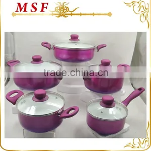 MSF-6696 Color Changing Painting Exterior 10pcs Pressing Aluminum Cookware Set Healthy Ceramic Coating Interior thumbnail-1