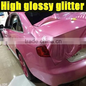 Glossy Pearl Glitter Pink Car Wrapping thumbnail-3