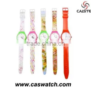 Most Fashion PVC Band Plastic Watch for Promotion Plastic Unisex Watch Custom Printed Strap Womens Full Printed Plastic Watch thumbnail-3