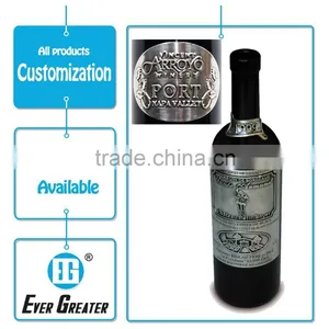 Custom Aluminum Embossed Bottle Label,wine Metal Sticker Metal Wine Label thumbnail-1