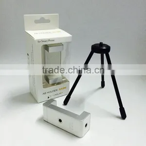 No Patent Foldable 1/4" Screw Tripod Phone Stand Clamp Holder for IPhone,Samsung,HTC,Camera,Monopod Etc. thumbnail-1