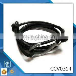 Drop in Anchor Fashion Alloy Bracelet Wholesale Bracelets Leather Bracelet for Men thumbnail-1
