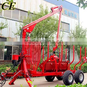 10ton 12ton Log Trailer With Crane for Forestry Working thumbnail-1