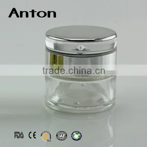 30g Cosmetic Glass Jars Luxury With Seal and Aluminum Silver Cap thumbnail-1
