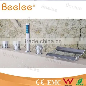 Luxury Design 3 Pcs Waterfall Bathtub Shower Faucet,Handheld Showerhead QH001-15 thumbnail-1