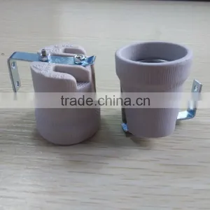 E27 Porcelain/Ceramic Lampholder F519 With Iron Bracket thumbnail-3