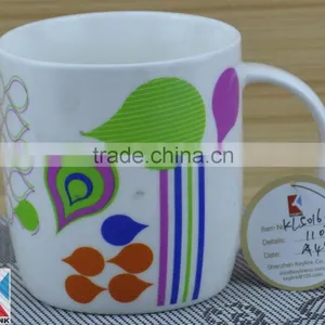 14OZ Bird With Flower Fully Decal Printed Ceramic Mug, Shiny Surface New Bone China Coffee Cup, KL5001-10702 thumbnail-3