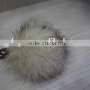 Real Raccoon Fur Ball / Fluffy Ball Fur Keychain / Monster Fur Keychain thumbnail-6