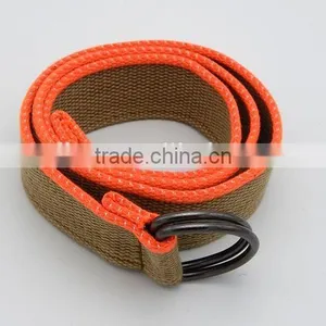 Canvas Belt Ouble D-ring Buckles Knitted Men Belt Multy-ply Fabric Cotton Belt Cheap Price thumbnail-2
