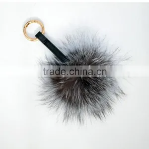 China Factory Price Fox Fur Ball Keychain/Fox Fur Pompon So Popular thumbnail-2