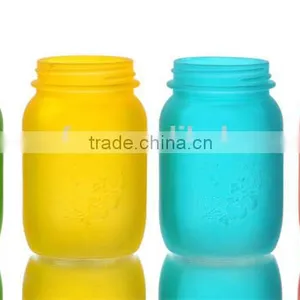 Three Sizes Frosted Colored Glass Vases thumbnail-1
