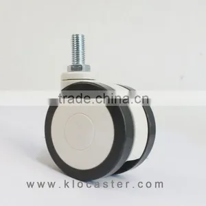 Double Wheel PU&nylon Medical Caster With Threaded Stem,hospital Bed Caster thumbnail-1