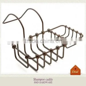 Old Rubbed Bronze Over the Rim Soap Basket thumbnail-1