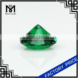 Synthetic Nano Emerald 8mm Round Brilliant Cut Nano Gem for Jewelry thumbnail-6