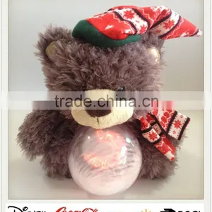 Christmas Decoration Singing Santa With Crystal Ball thumbnail-4