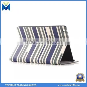 Wholesale Price Stripe Pattern Leather Flip Case Cover With Card Slot for IPad Air 2 thumbnail-3