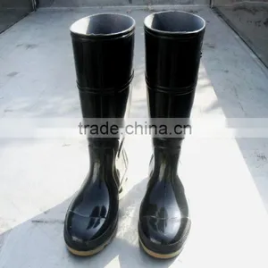 Black PVC Safety Boots Rain Boots Gumboots With Steel Toe Cap and Steel Plate Mid-sole thumbnail-4