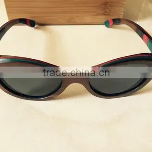 2015 OEM Colorful Lenses Wooden Bamboo Sunglasses, 100% Handmade Skateboard Sun Glasses thumbnail-2