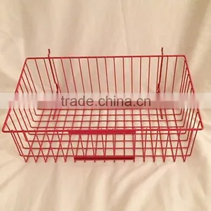 Red Wire Baskets For Grid Slatwall Pegboard thumbnail-2