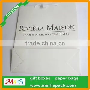Matte White Paper Bag With Grosgrain Ribbon Home Household Supplies Bag thumbnail-3