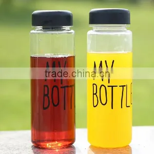 Korea Hot Sale Plastic Sports Water Bottle 500 ml my Bottle With Black Cap thumbnail-3