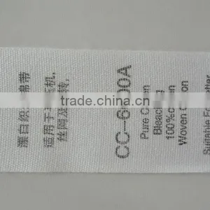 CC-6000A Pure Cotton Bleaching 100% Woven Label thumbnail-1
