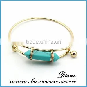 New Summer Fashion Rhinestone Glass Beads Bracelet Gold Bangle Hot thumbnail-4