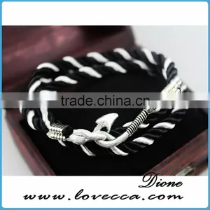 Colorful Rope Handmade Multilayer Anchor Nautical Navy Rope Bracelet thumbnail-4
