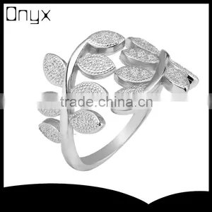 925 Silver Peace and Love Olive Leaf Adjustable Open Ended Ring thumbnail-1