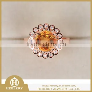 Silver Wedding Ring With Excellent Cutting Citrine Gemstone Best Gift for Ladies thumbnail-6