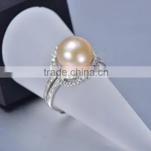 Eternity Ring ,Sterling Silver Ring Settings For Pearl ,Adjustable Silver Ring thumbnail-1