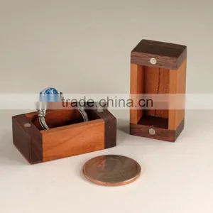 Super Mini Black Walnut Wood Ring Box Wholesale thumbnail-1
