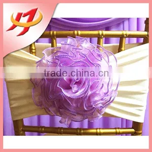 Cheap Spandex Lycra Material Pretty High Quality Flower Chair Cover Sash thumbnail-2