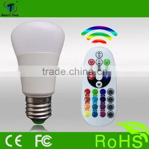 3w High Brightness and Energy Saving Color Changing Bulb With 24 Key ir Remote Control thumbnail-2