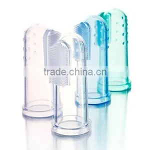 100% Food Grade Silicone Soft Baby Finger Teether Training Toothbrush Toddler Infant Massager thumbnail-5