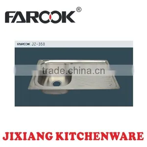 High-grade Single Bowl Single Drainer Stainless Steel Kitchen Sink thumbnail-1
