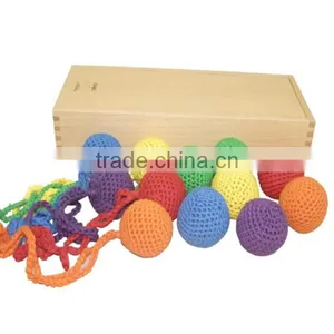 Wooden Baby Toys Froebel GABE1 Cognitive Developing Colorful Mesh Ball Teaching Learning 12 Ball 6 Colour thumbnail-1