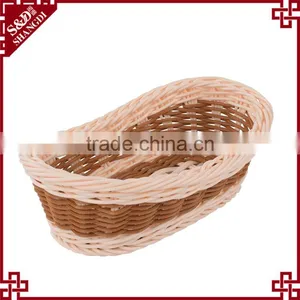 Boat Shape Woven Rattan Sundries Storage Fast Food Popcorn Snack Basket thumbnail-1