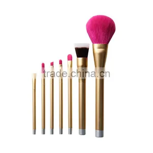2016 Custom Logo 8pcs Oval Golden Synthetic Makeup Brush thumbnail-1