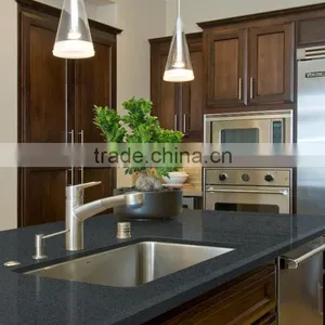 High Quality Black Artificial Quartz Kitchen Countertop thumbnail-3
