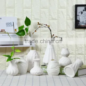 Various Types Home Decoration Hydroponics White Flower Ceramic Vase thumbnail-1