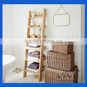 Oak Shelf Ladder Solid Wood Customization Storage Shelf thumbnail-1