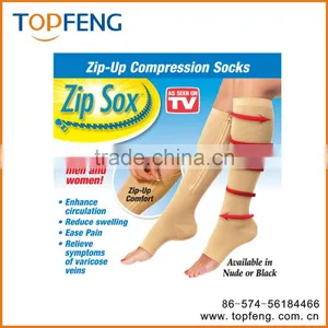 Zip-up Compression Socks/Zip Sox/miracle Socks/compression Knee High Socks thumbnail-1