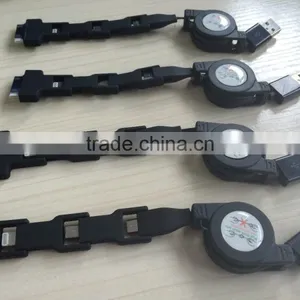 4 in 1 Multi-functional USB 2.0 to 8 Pin + Micro + Mini + 30 Pin Charger Retractable Data Sync Charge Cable thumbnail-3
