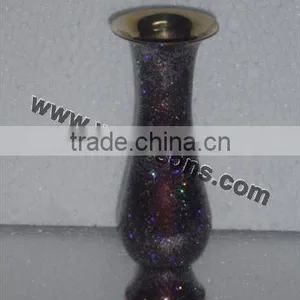 Modern Style Silver Engraved Black Metal Small Handmade Flower Vase thumbnail-1