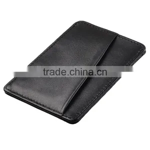 Men's 100% Leather Slim Flip Wallet With Money Clip and Pull Tab thumbnail-4